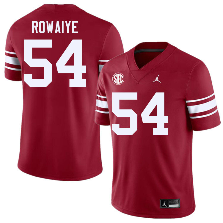 Oklahoma Sooners #54 David Rowaiye College Football Jersey Stitched-Throwback
